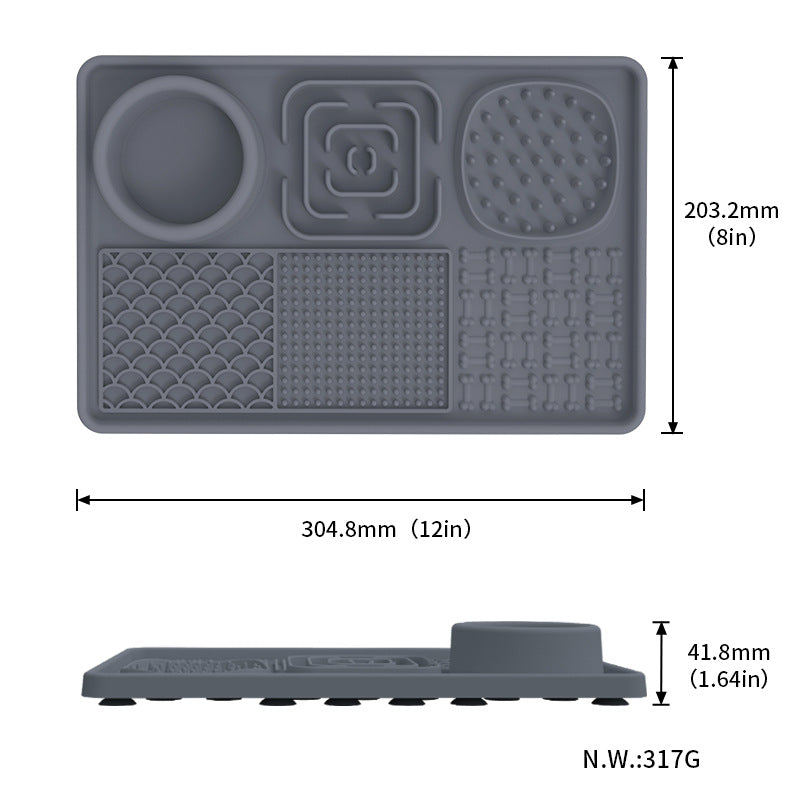 Cross-border popular silicone pet licking mat pet food utensils dog licking mat placemat suction cup slow feeding mat dog slow feeding mat