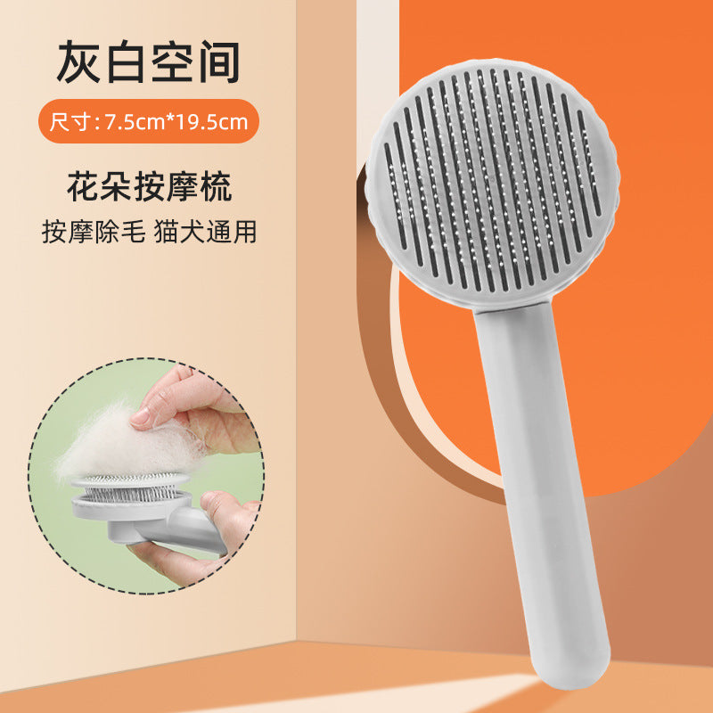 Spot pet dog cat comb cat hair cleaner to remove floating hair grooming one-click hair removal comb pet supplies