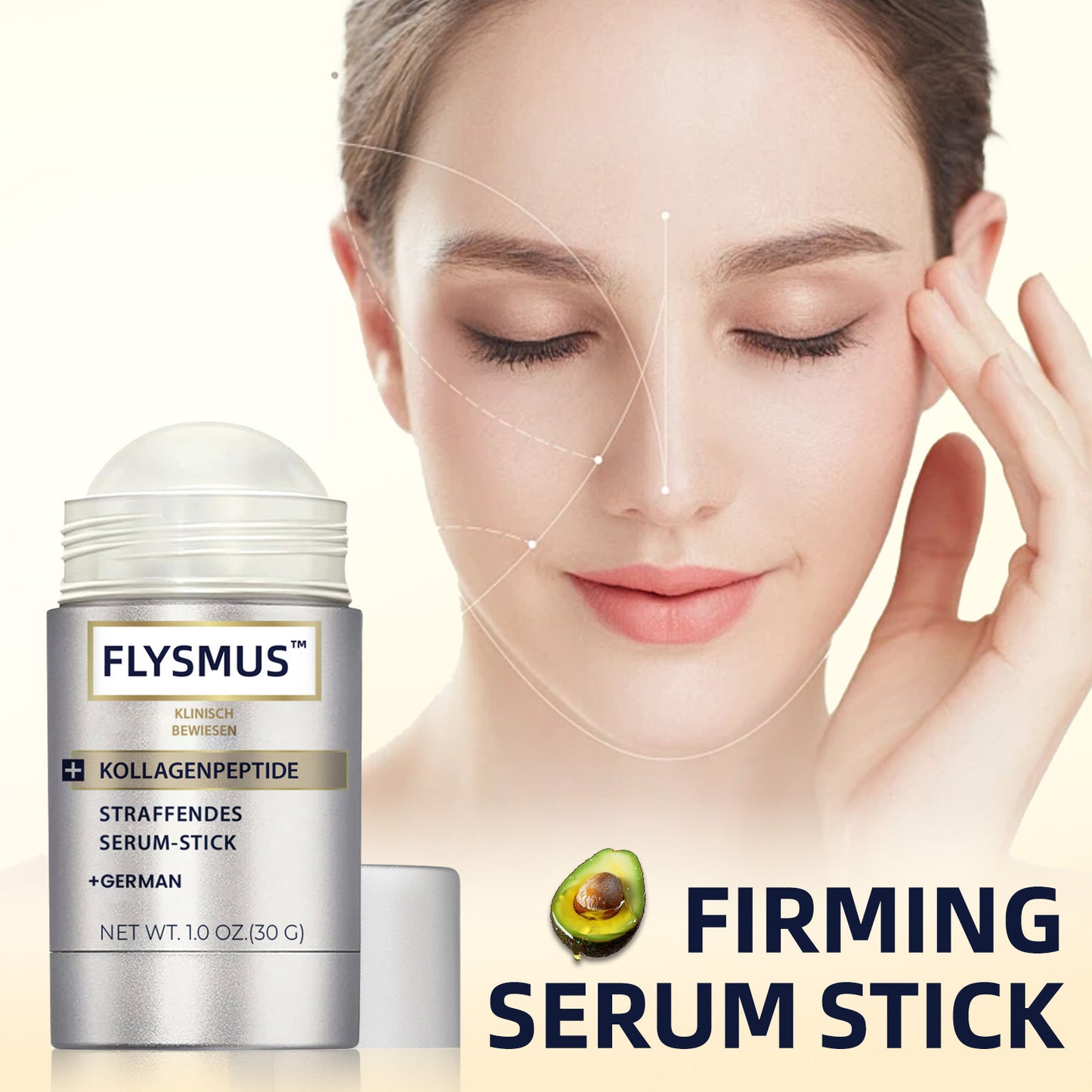 Cross-border new product Flysmus collagen peptide facial firming and fine line lightening essence stick 30g peptide