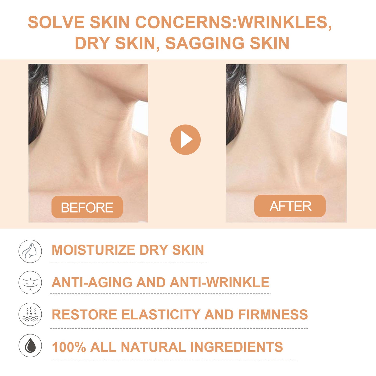 OUHOE Anti-Wrinkle Moisturizing Cream Stick Moisturizes the skin, fades fine lines and neck lines on the face, anti-wrinkle and brightens the skin