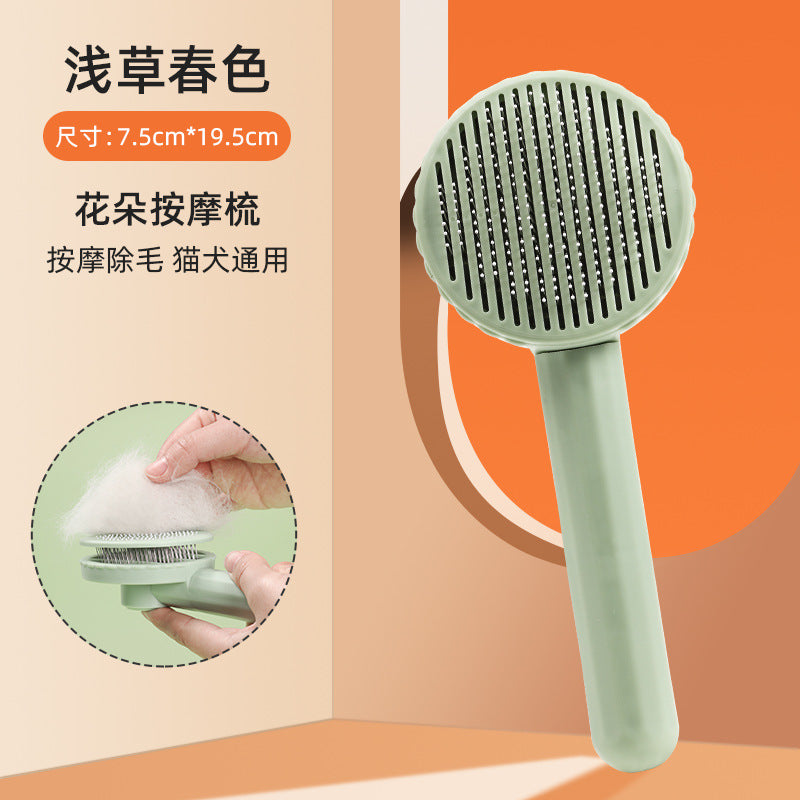 Spot pet dog cat comb cat hair cleaner to remove floating hair grooming one-click hair removal comb pet supplies
