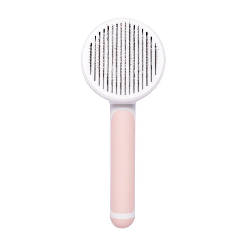 Cross-border pet comb stainless steel needle comb round head cat comb dog hair removal brush self-cleaning comb pet supplies