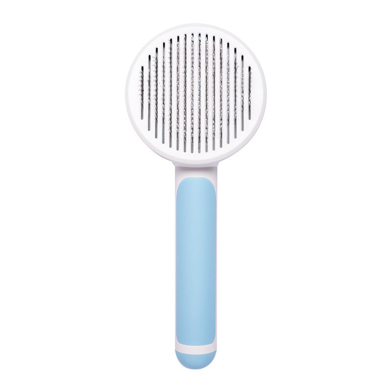 Cross-border pet comb stainless steel needle comb round head cat comb dog hair removal brush self-cleaning comb pet supplies