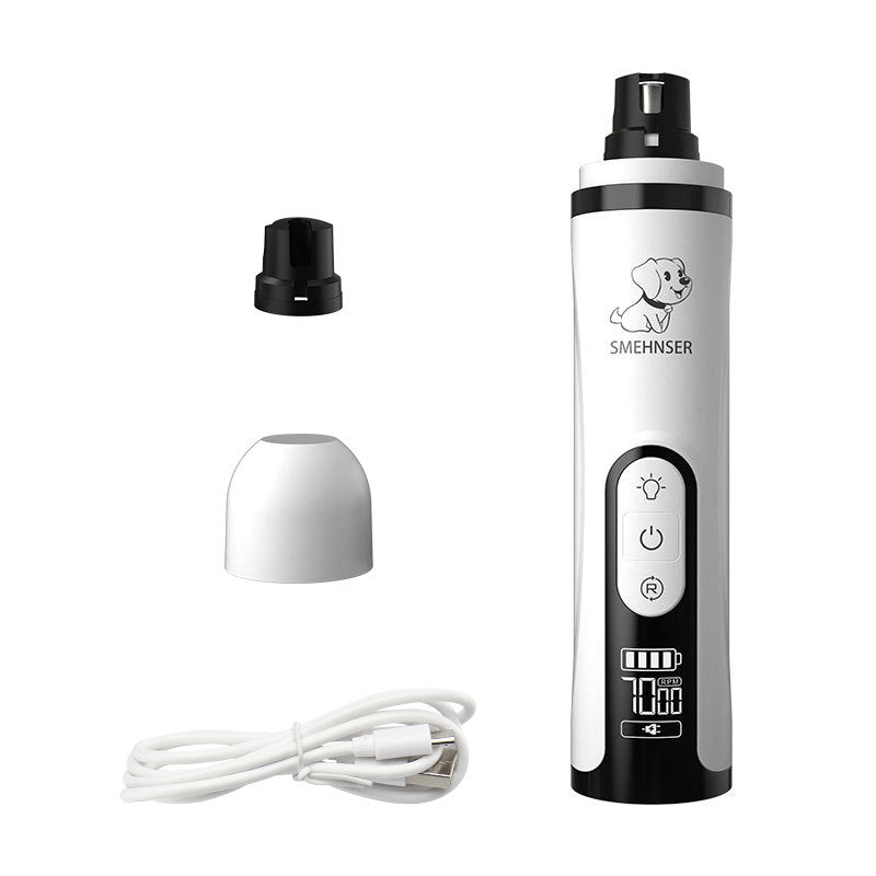 M5 Pet Nail Grinder High Power LED Double Light Blood Line Electric Rechargeable Nail Clipper Cat Dog Manicure Cross-border Supplies