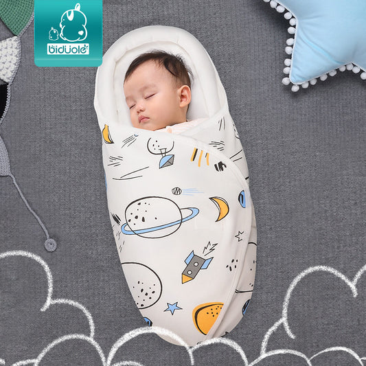 Bidoro baby swaddle blanket pure cotton spring and summer newborn sleeping bag baby anti-startle blanket baby products