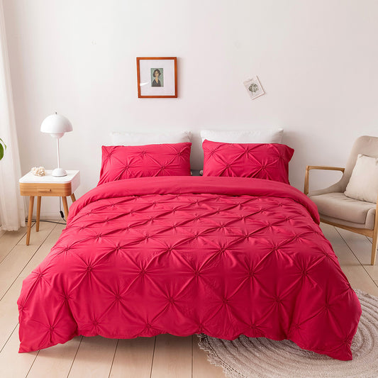 Cross-border aliexpress amazon wish solid color brushed woolen rose quilt cover plain bedding craft three-piece set