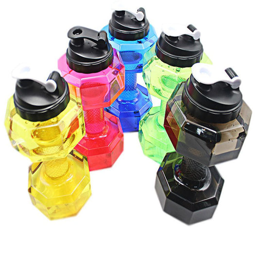 2.6L dumbbell kettle PET material gym large capacity water bottle creative sports kettle space portable cup