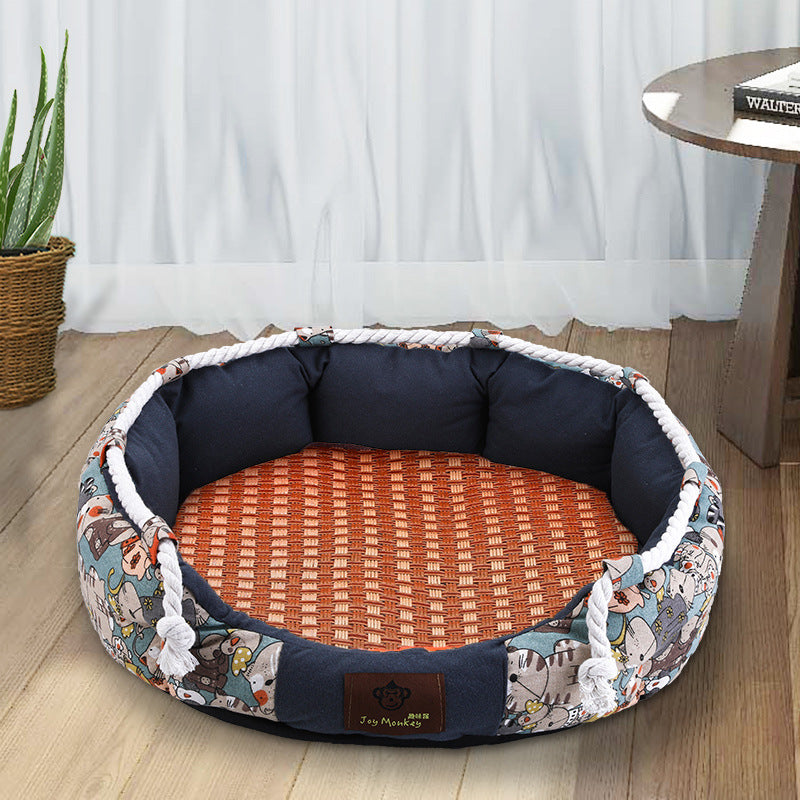 Dog kennel universal for all seasons, detachable and washable pet kennel, cat kennel, large, medium and small dog kennel, dog bed, summer cool mat nest