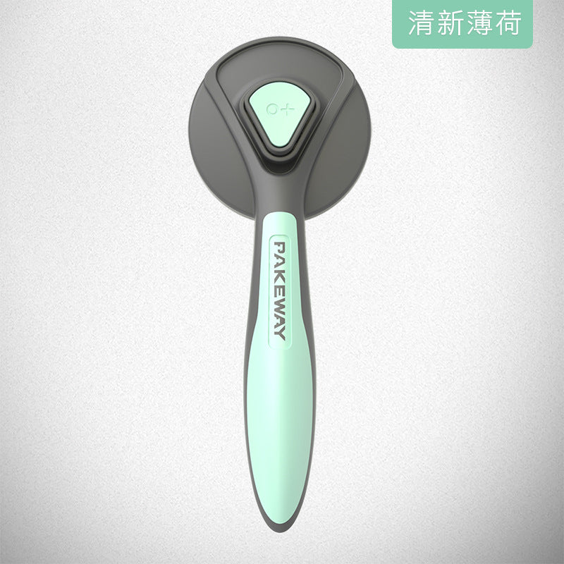[Blister packaging] Spot pet self-cleaning needle comb T9 cats and dogs one-click de-floating stainless steel needle comb
