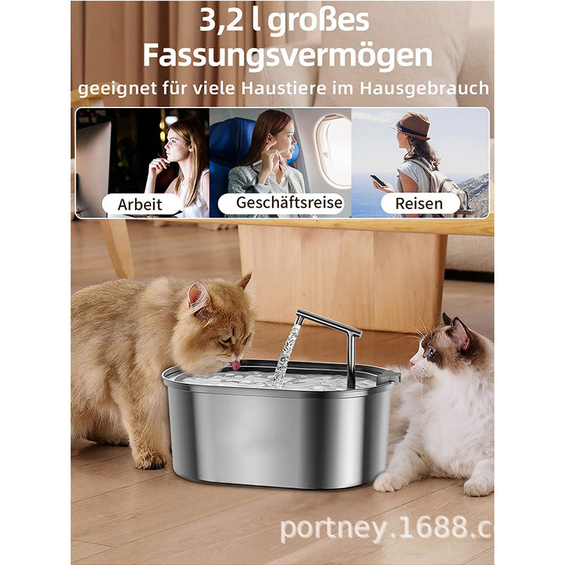 Amazon's new pet water dispenser 3.2L stainless steel faucet cat and dog water dispenser cat water dispenser