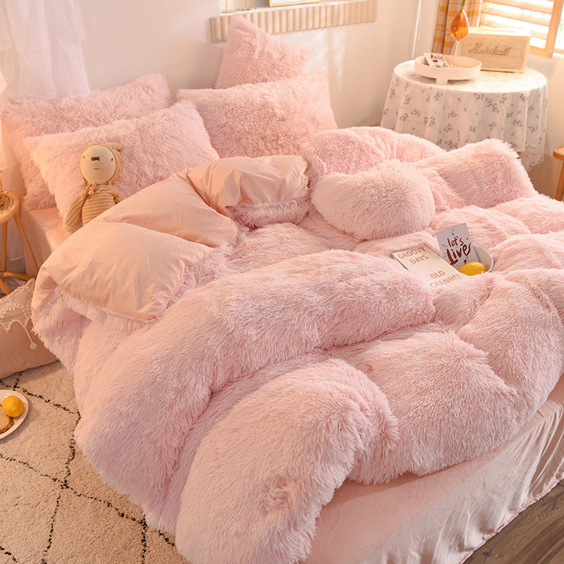 @Mink velvet four-piece set of Fray velvet four-piece set of golden velvet milk velvet four-piece set