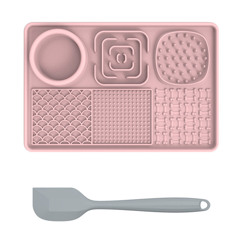 Cross-border popular silicone pet licking mat pet food utensils dog licking mat placemat suction cup slow feeding mat dog slow feeding mat