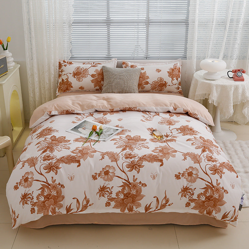 Four-piece bedding set Nantong home textile dormitory three-piece set single student winter thickened bed sheet quilt cover