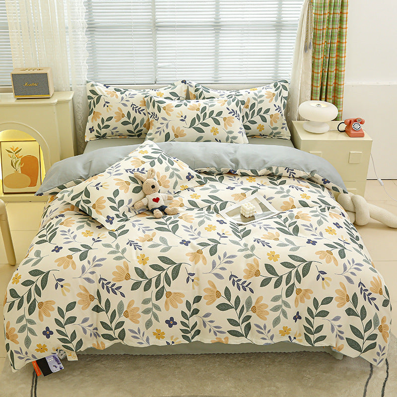 Four-piece bedding set Nantong home textile dormitory three-piece set single student winter thickened bed sheet quilt cover