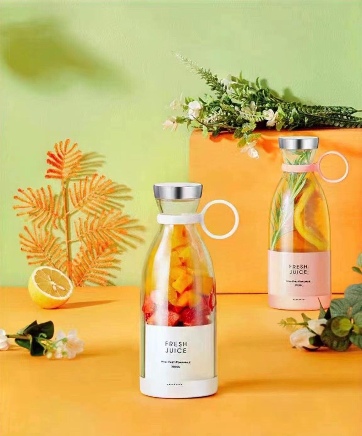 Factory wholesale USB wireless charging wine bottle juicer cup 6 leaf 4 leaf cutter head portable juicer juice cup