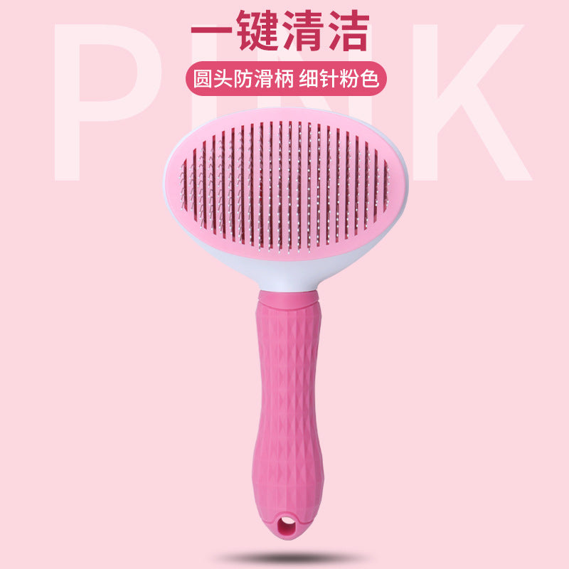 Pet comb to remove floating hair stainless steel pin comb cat detangling comb hair removal artifact dog row comb dense tooth comb wholesale