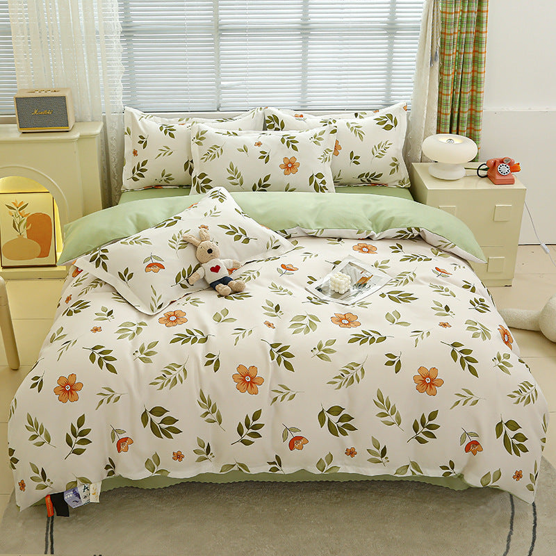 Four-piece bedding set Nantong home textile dormitory three-piece set single student winter thickened bed sheet quilt cover