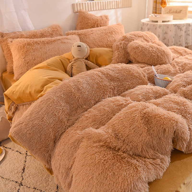 @Mink velvet four-piece set of Fray velvet four-piece set of golden velvet milk velvet four-piece set