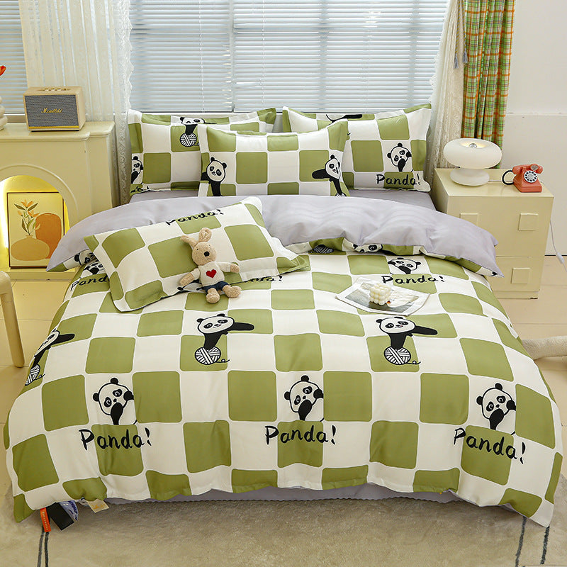 Four-piece bedding set Nantong home textile dormitory three-piece set single student winter thickened bed sheet quilt cover