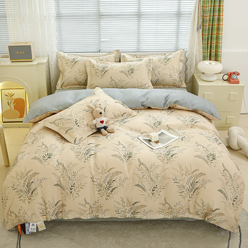 Four-piece bedding set Nantong home textile dormitory three-piece set single student winter thickened bed sheet quilt cover