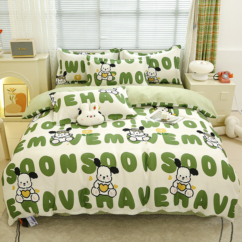 Four-piece bedding set Nantong home textile dormitory three-piece set single student winter thickened bed sheet quilt cover