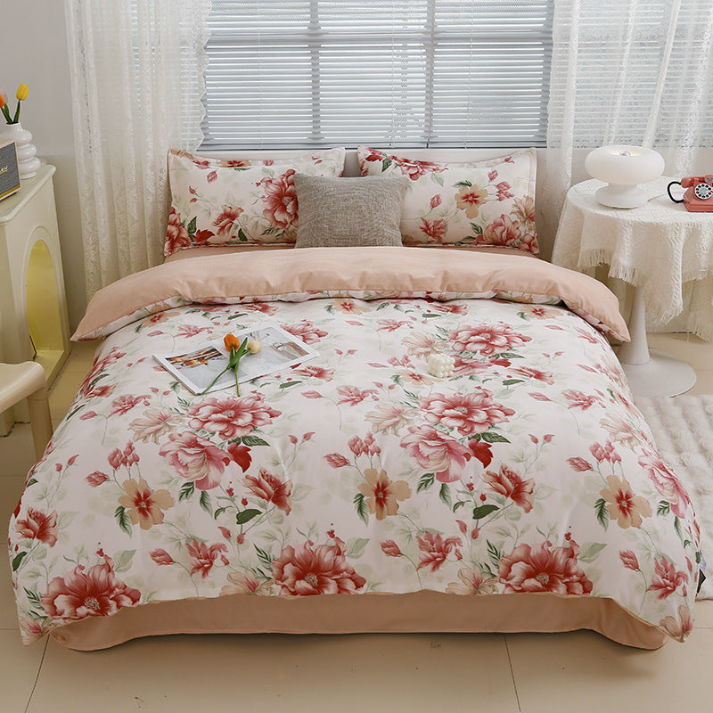 Four-piece bedding set Nantong home textile dormitory three-piece set single student winter thickened bed sheet quilt cover