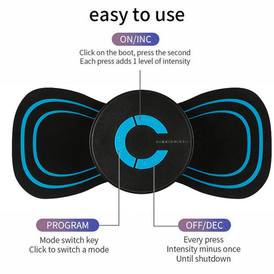 Cross-border hot sale cervical spine massage stickers mini convenient electric shoulder and neck massager EMS pulse body massage stickers