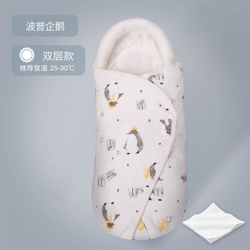 Bidoro baby swaddle blanket pure cotton spring and summer newborn sleeping bag baby anti-startle blanket baby products