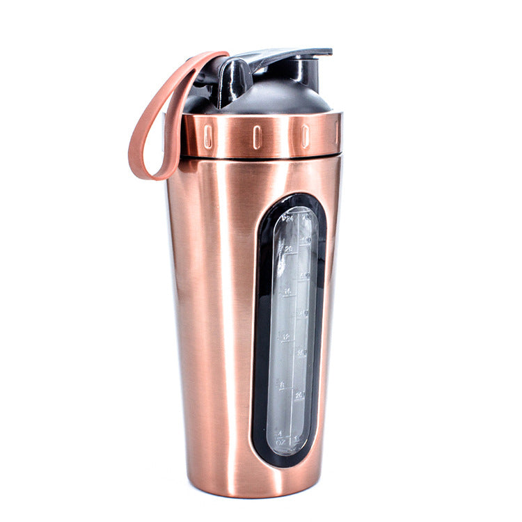 700Ml creative with window 304 stainless steel shaker cup gym protein powder meal replacement sports water cup spot