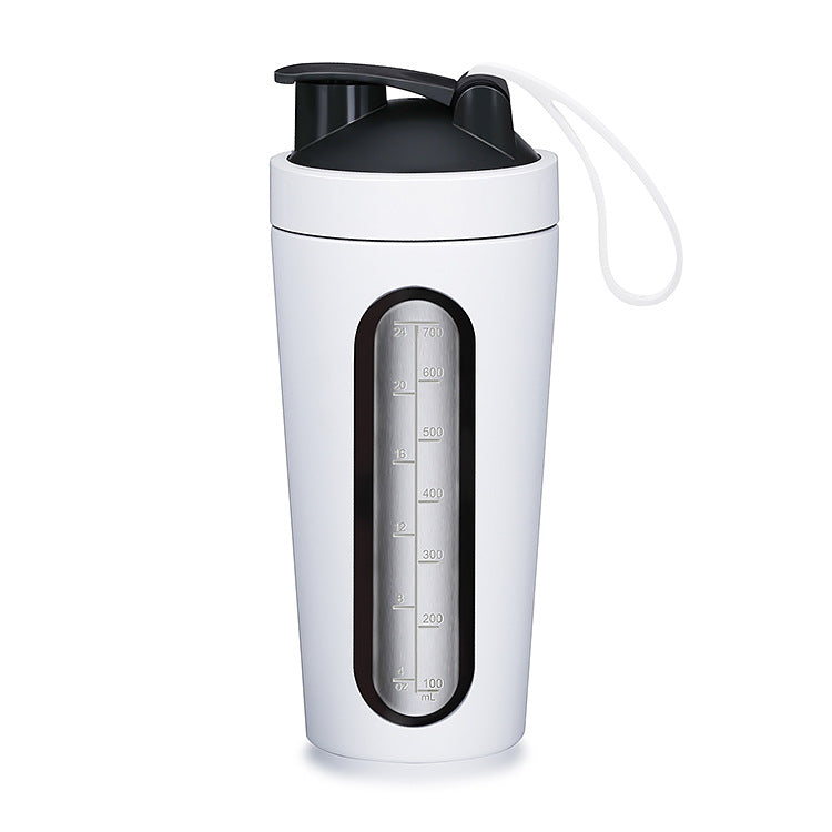 700Ml creative with window 304 stainless steel shaker cup gym protein powder meal replacement sports water cup spot