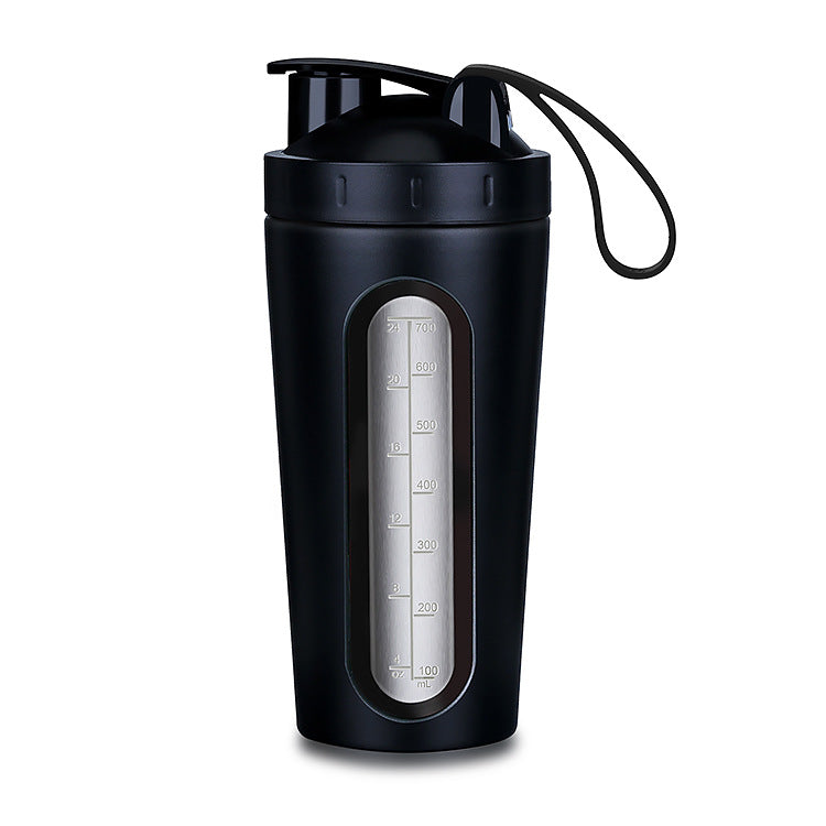 700Ml creative with window 304 stainless steel shaker cup gym protein powder meal replacement sports water cup spot