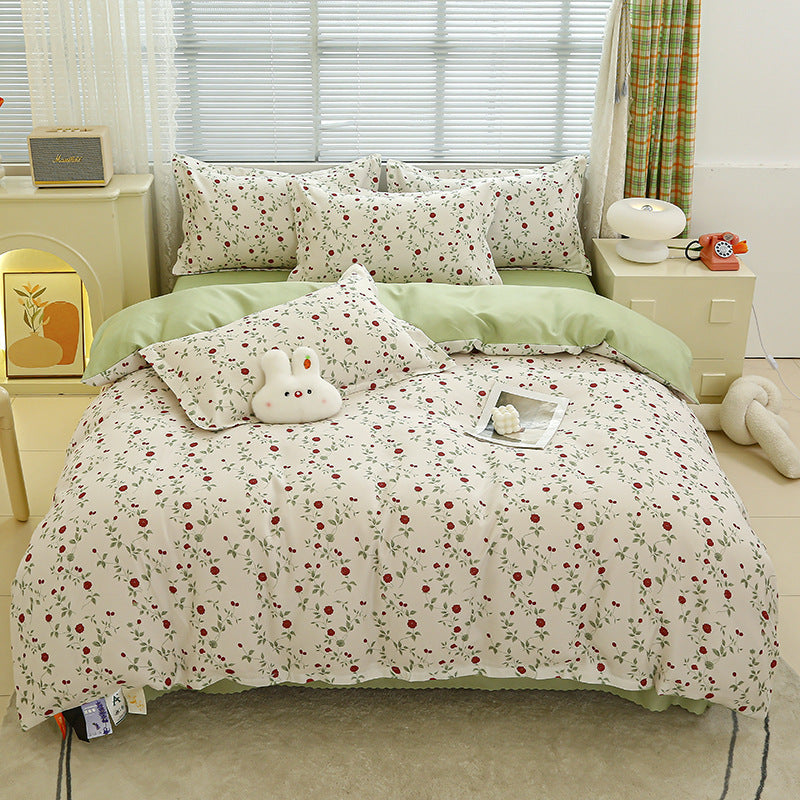 Four-piece bedding set Nantong home textile dormitory three-piece set single student winter thickened bed sheet quilt cover