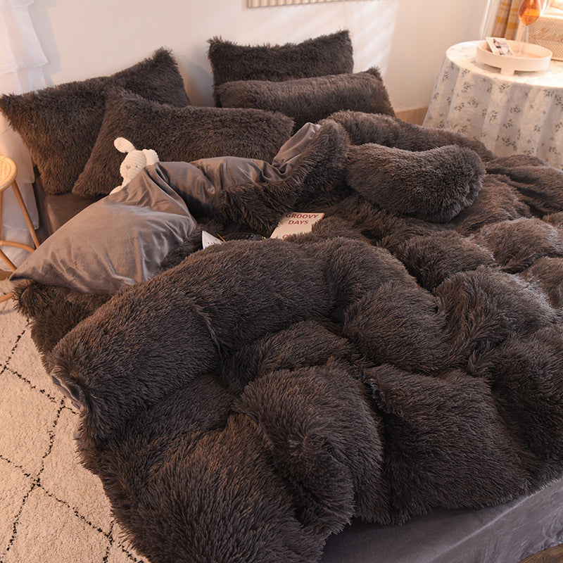 @Mink velvet four-piece set of Fray velvet four-piece set of golden velvet milk velvet four-piece set