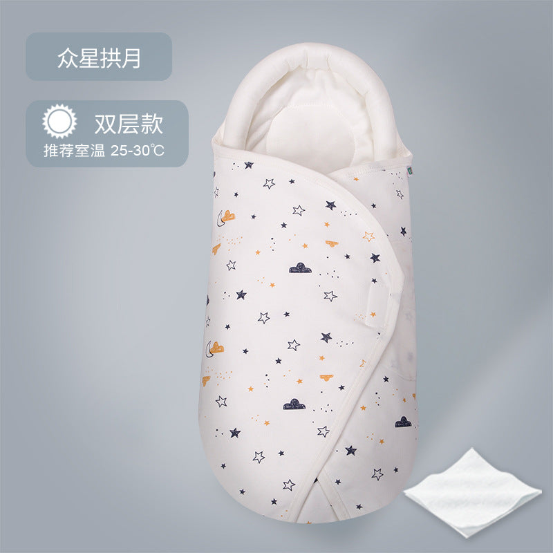 Bidoro baby swaddle blanket pure cotton spring and summer newborn sleeping bag baby anti-startle blanket baby products