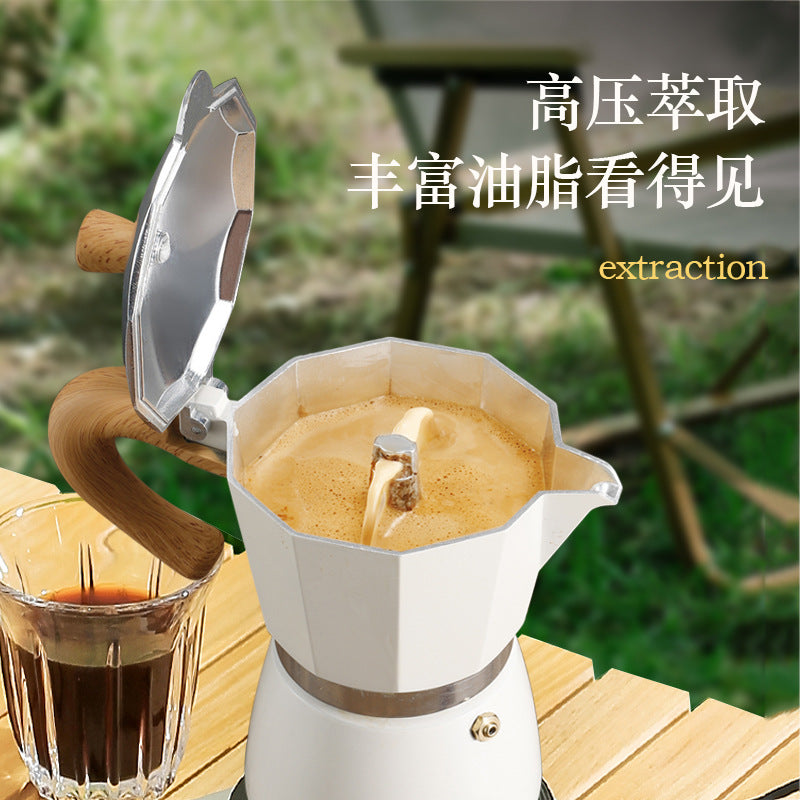 Moka pot household small coffee pot coffee set single valve hand brewing pot concentrated extraction espresso machine