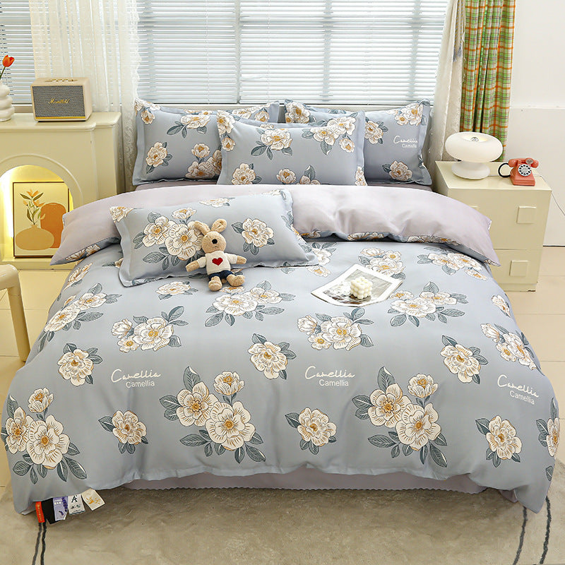 Four-piece bedding set Nantong home textile dormitory three-piece set single student winter thickened bed sheet quilt cover