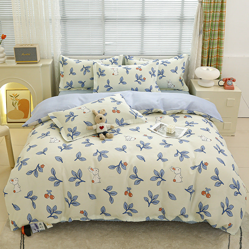 Four-piece bedding set Nantong home textile dormitory three-piece set single student winter thickened bed sheet quilt cover