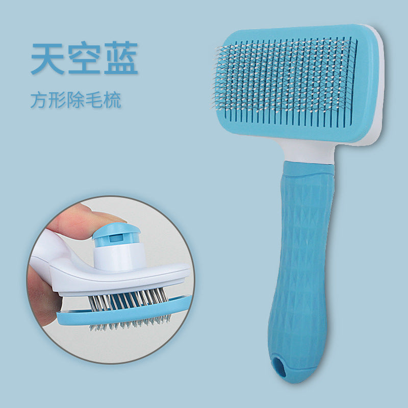 Pet comb to remove floating hair stainless steel pin comb cat detangling comb hair removal artifact dog row comb dense tooth comb wholesale