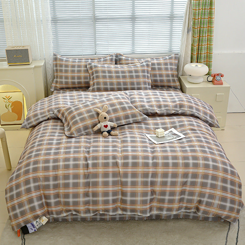 Four-piece bedding set Nantong home textile dormitory three-piece set single student winter thickened bed sheet quilt cover