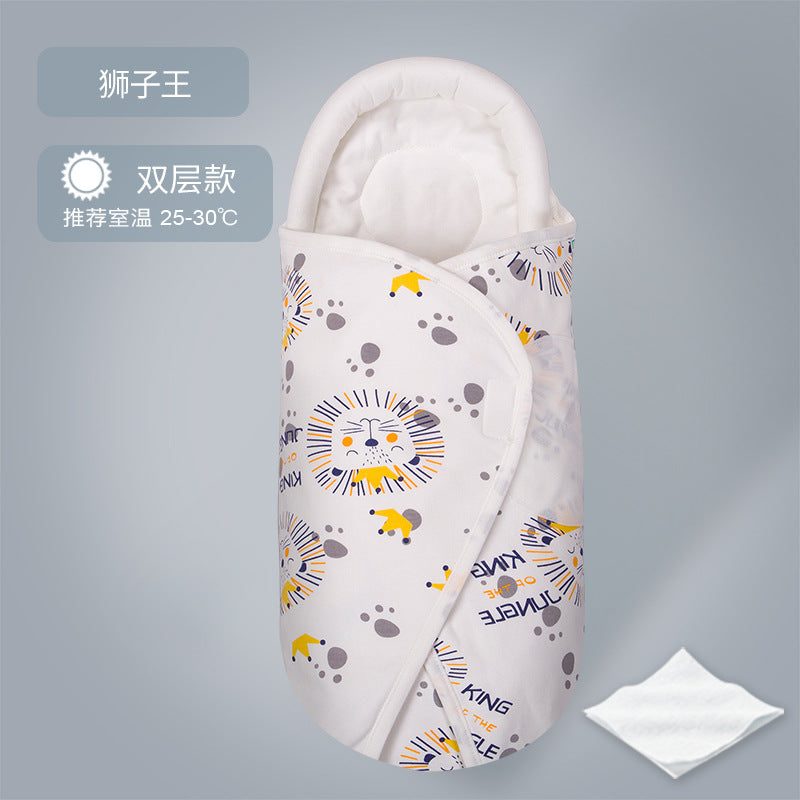 Bidoro baby swaddle blanket pure cotton spring and summer newborn sleeping bag baby anti-startle blanket baby products