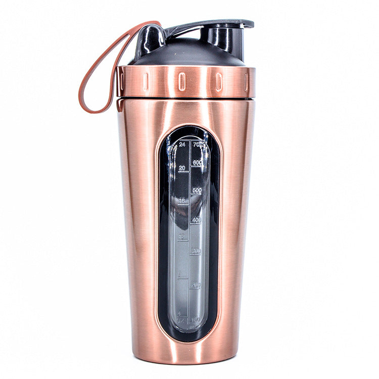 700Ml creative with window 304 stainless steel shaker cup gym protein powder meal replacement sports water cup spot