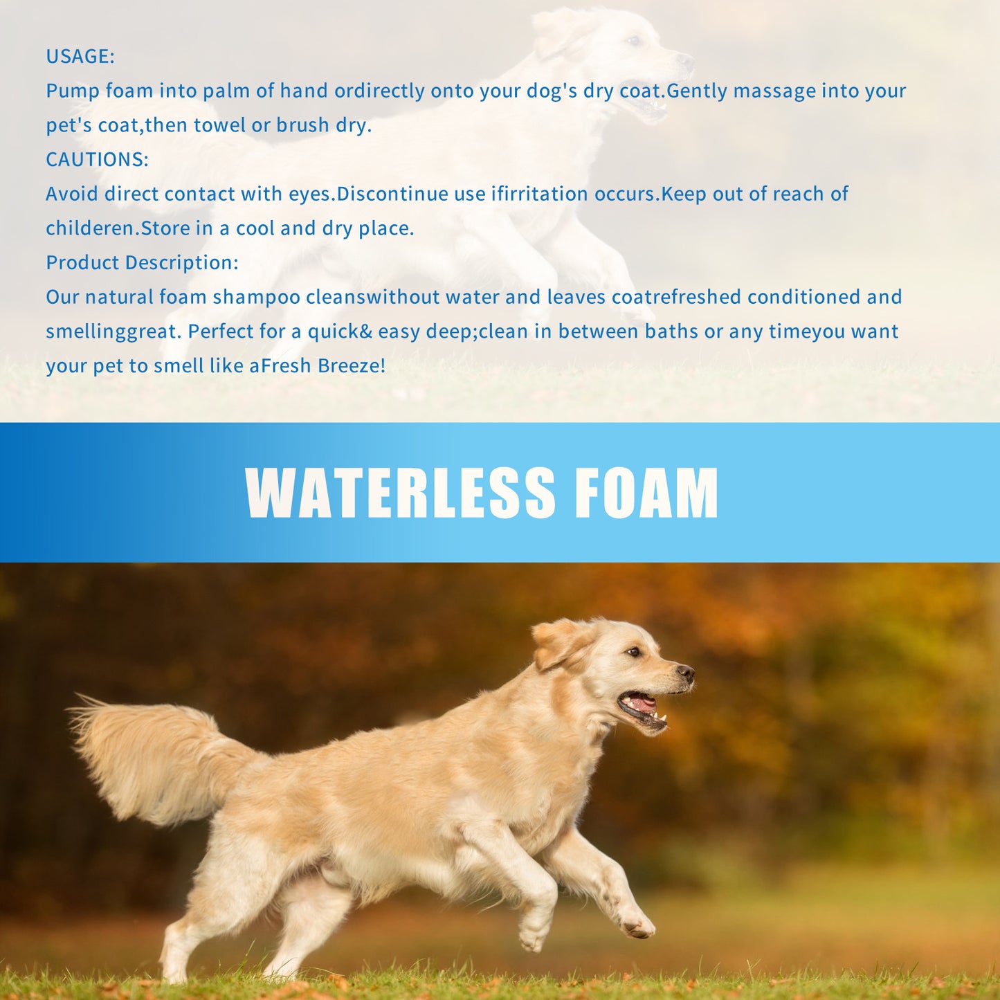 Pet foam dry cleaning shower gel for cats and dogs universal cat and dog foam dry cleaning mousse spray waterless shower gel
