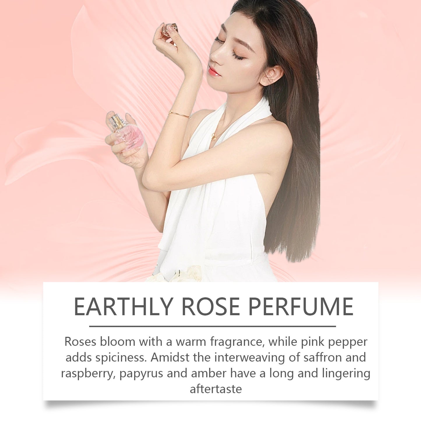 JAYSUING Earth Rose Perfume Women's Neck and Wrist Portable Fragrance Natural Fresh Niche Perfume