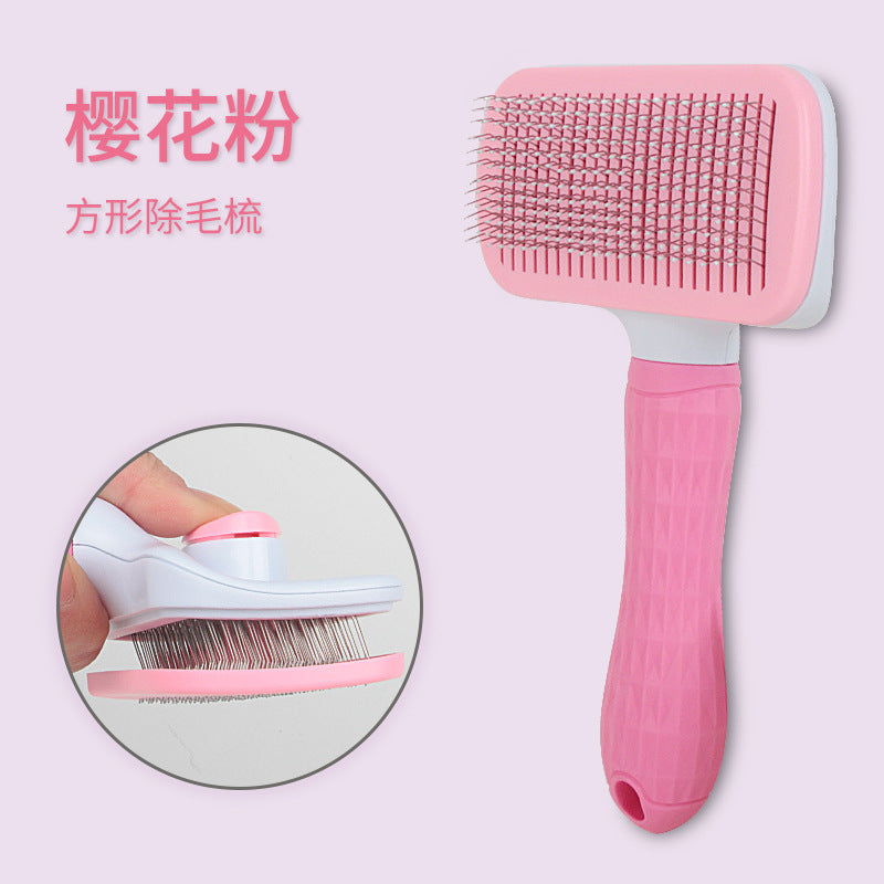 Pet comb to remove floating hair stainless steel pin comb cat detangling comb hair removal artifact dog row comb dense tooth comb wholesale