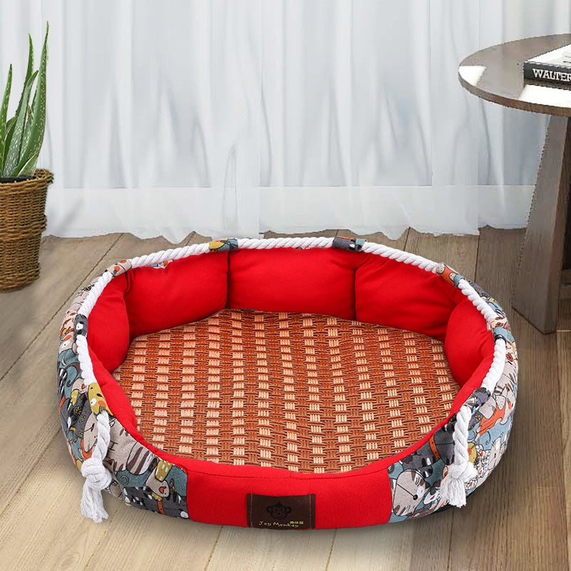 Dog kennel universal for all seasons, detachable and washable pet kennel, cat kennel, large, medium and small dog kennel, dog bed, summer cool mat nest