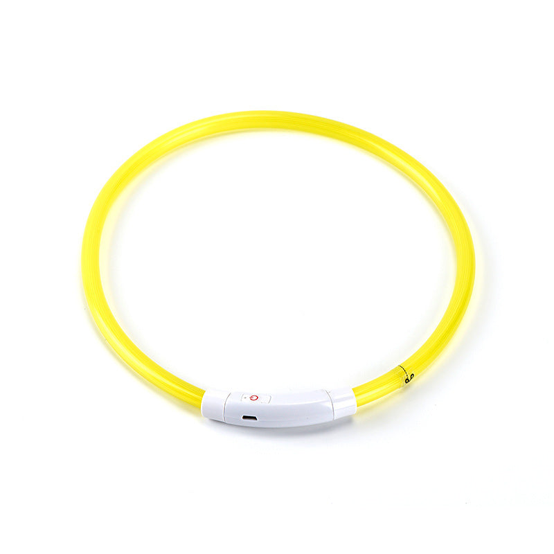 Pet luminous collar PVC pet collar USB charging dog luminous ring LED collar safe dog walking
