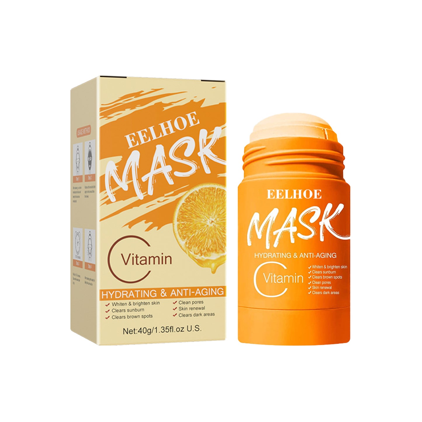 EELHOE Green Tea Solid Mask English version deep cleansing, hydrating, oil control, shrinking pores smear-type mud mask stick